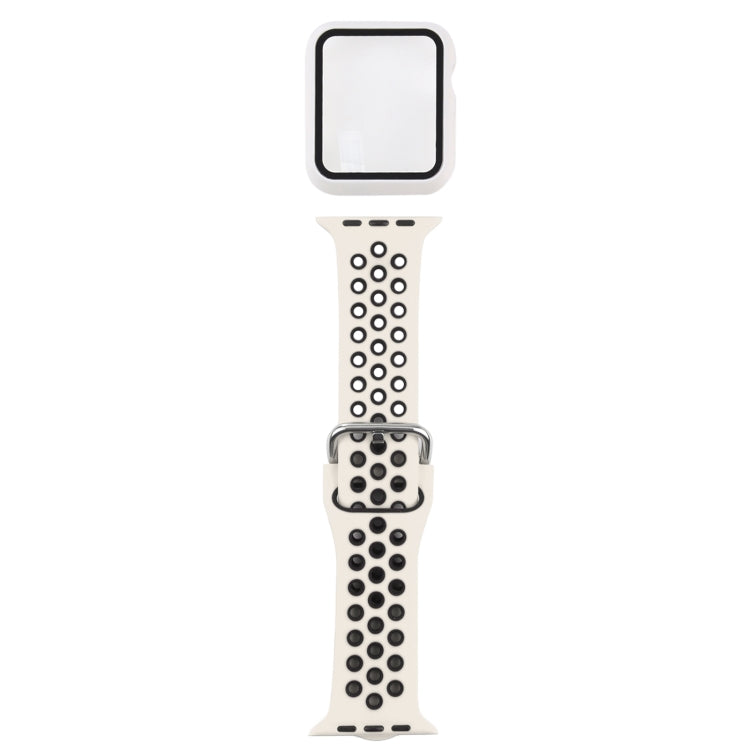 Bracelet de remplacement en silicone + étui de protection avec protection d'écran pour Apple Watch Series, 3 & 2 & 1 38 mm, pour Apple Watch Series 6 / 5 / 4 / Watch SE 40 mm