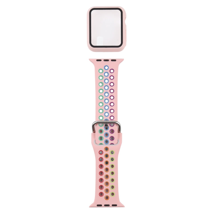 Bracelet de remplacement en silicone + étui de protection avec protection d'écran pour Apple Watch Series, 3 & 2 & 1 38 mm, pour Apple Watch Series 6 / 5 / 4 / Watch SE 40 mm
