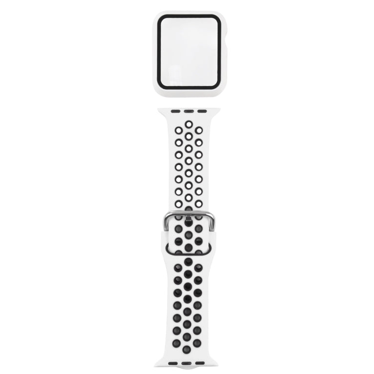 Bracelet de remplacement en silicone + étui de protection avec protection d'écran pour Apple Watch Series, 3 & 2 & 1 38 mm, pour Apple Watch Series 6 / 5 / 4 / Watch SE 40 mm