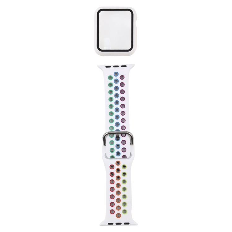 Bracelet de remplacement en silicone + étui de protection avec protection d'écran pour Apple Watch Series, 3 & 2 & 1 38 mm, pour Apple Watch Series 6 / 5 / 4 / Watch SE 40 mm