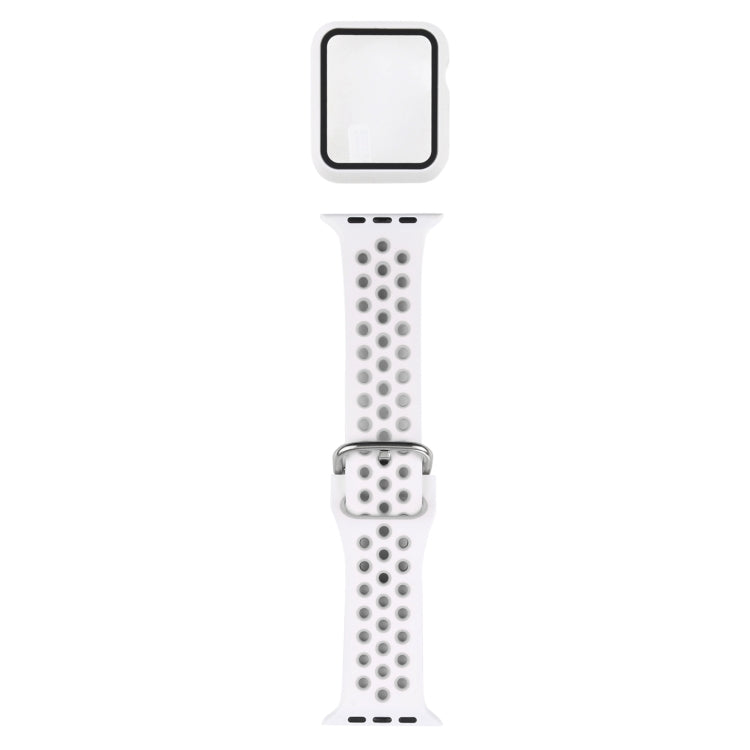 Bracelet de remplacement en silicone + étui de protection avec protection d'écran pour Apple Watch Series, 3 & 2 & 1 38 mm, pour Apple Watch Series 6 / 5 / 4 / Watch SE 40 mm