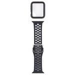 Bracelet de remplacement en silicone + étui de protection avec protection d'écran pour Apple Watch Series, 3 & 2 & 1 38 mm, pour Apple Watch Series 6 / 5 / 4 / Watch SE 40 mm