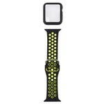 Bracelet de remplacement en silicone + étui de protection avec protection d'écran pour Apple Watch Series, 3 & 2 & 1 38 mm, pour Apple Watch Series 6 / 5 / 4 / Watch SE 40 mm