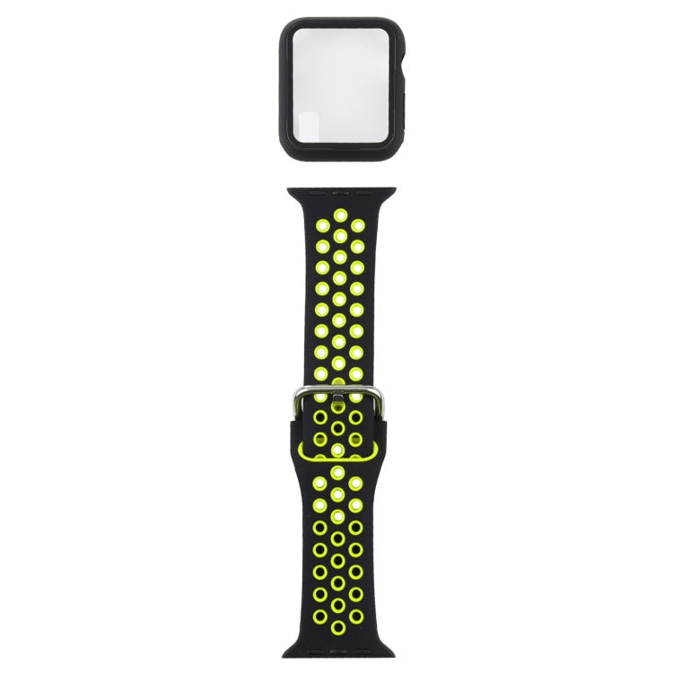 Bracelet de remplacement en silicone + étui de protection avec protection d'écran pour Apple Watch Series, 3 & 2 & 1 38 mm, pour Apple Watch Series 6 / 5 / 4 / Watch SE 40 mm
