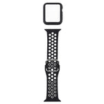 Bracelet de remplacement en silicone + étui de protection avec protection d'écran pour Apple Watch Series, 3 & 2 & 1 38 mm, pour Apple Watch Series 6 / 5 / 4 / Watch SE 40 mm
