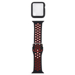 Bracelet de remplacement en silicone + étui de protection avec protection d'écran pour Apple Watch Series, 3 & 2 & 1 38 mm, pour Apple Watch Series 6 / 5 / 4 / Watch SE 40 mm