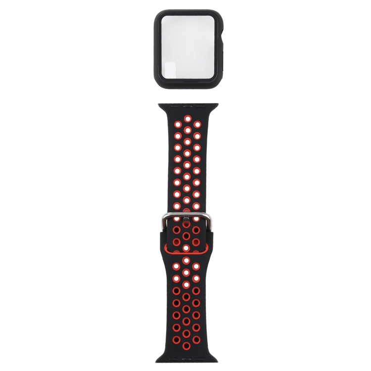 Bracelet de remplacement en silicone + étui de protection avec protection d'écran pour Apple Watch Series, 3 & 2 & 1 38 mm, pour Apple Watch Series 6 / 5 / 4 / Watch SE 40 mm