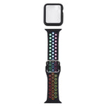 Bracelet de remplacement en silicone + étui de protection avec protection d'écran pour Apple Watch Series, 3 & 2 & 1 38 mm, pour Apple Watch Series 6 / 5 / 4 / Watch SE 40 mm