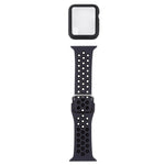 Bracelet de remplacement en silicone + étui de protection avec protection d'écran pour Apple Watch Series, 3 & 2 & 1 38 mm, pour Apple Watch Series 6 / 5 / 4 / Watch SE 40 mm