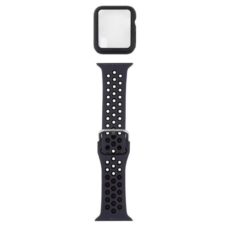 Bracelet de remplacement en silicone + étui de protection avec protection d'écran pour Apple Watch Series, 3 & 2 & 1 38 mm, pour Apple Watch Series 6 / 5 / 4 / Watch SE 40 mm
