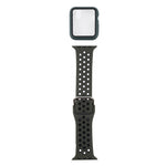 Bracelet de remplacement en silicone + étui de protection avec protection d'écran pour Apple Watch Series, 3 & 2 & 1 38 mm, pour Apple Watch Series 6 / 5 / 4 / Watch SE 40 mm