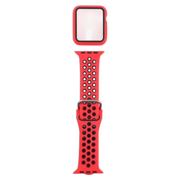 Bracelet de remplacement en silicone + étui de protection avec protection d'écran pour Apple Watch Series, 3 & 2 & 1 38 mm, pour Apple Watch Series 6 / 5 / 4 / Watch SE 40 mm