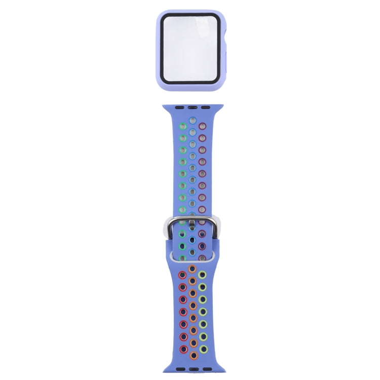 Bracelet de remplacement en silicone + étui de protection avec protection d'écran pour Apple Watch Series, 3 & 2 & 1 38 mm, pour Apple Watch Series 6 / 5 / 4 / Watch SE 40 mm