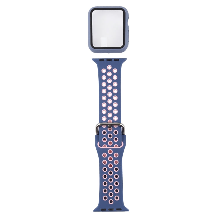 Bracelet de remplacement en silicone + étui de protection avec protection d'écran pour Apple Watch Series, 3 & 2 & 1 38 mm, pour Apple Watch Series 6 / 5 / 4 / Watch SE 40 mm