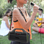 Nouvelle enceinte Bluetooth portable extérieure karaoké Rixing NR-6011M Bluetooth 5.0 avec microphone & sangle d'épaule, NR-6011M (rouge), NR-6011M (bleu), NR-6011M (vert), NR-6011M (noir)