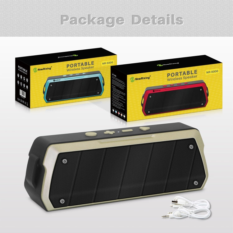 Nouvelle enceinte Bluetooth haute fidélité IPX5 NewRixing NR-5000, support appel mains libres / carte TF / FM / clé USB