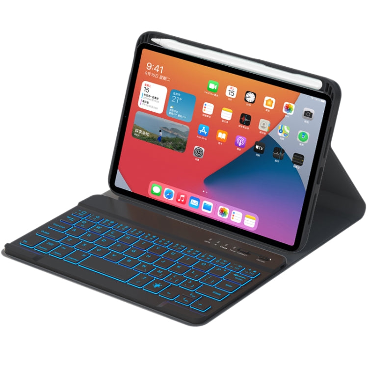 HK006D Étui en cuir avec clavier Bluetooth détachable, rétroéclairage blanc et support pour iPad mini 6, HK006D
