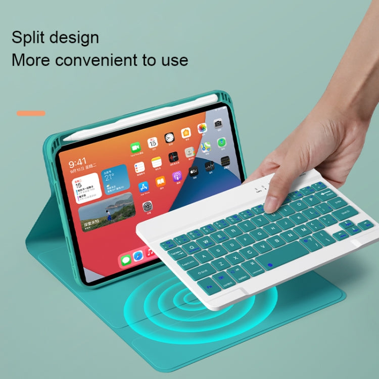 HK006D Étui en cuir avec clavier Bluetooth détachable, rétroéclairage blanc et support pour iPad mini 6, HK006D