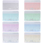 HY006D Round Keys Detachable Bluetooth Keyboard Leather Case with Colorful Backlight & Holder for iPad mini 6, HY006D