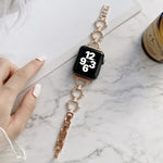 Bracelet de rechange en métal maillons O pour Apple Watch Series, 7 41mm/6&SE&5&4 40mm/3&2&1 38mm, 7 45mm/6&SE&5&4 44mm/3&2&1 42mm