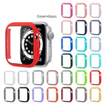 Coque de protection antichoc en PC avec film en verre trempé, Pour Apple Watch Series 9 / 8 / 7 41mm, Pour Apple Watch Series 9 / 8 / 7 45mm, Pour Apple Watch Series 8 / 7 41mm