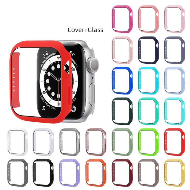 Coque de protection antichoc en PC avec film en verre trempé, Pour Apple Watch Series 9 / 8 / 7 41mm, Pour Apple Watch Series 9 / 8 / 7 45mm, Pour Apple Watch Series 8 / 7 41mm