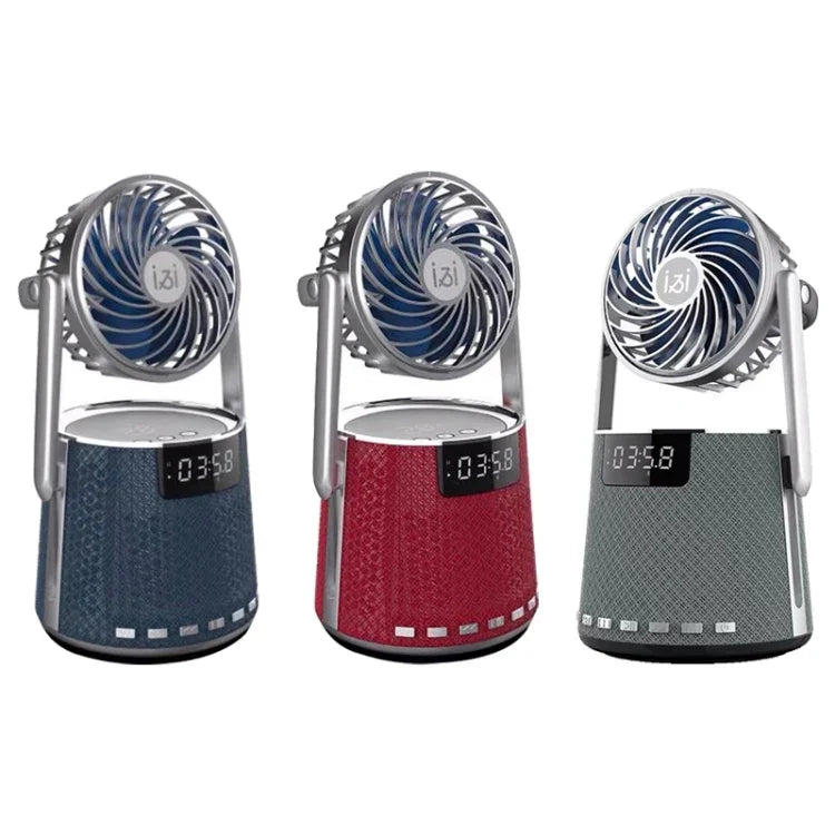 Haut-parleur double réveil Bluetooth sans fil SOAIY K8 avec petit ventilateur