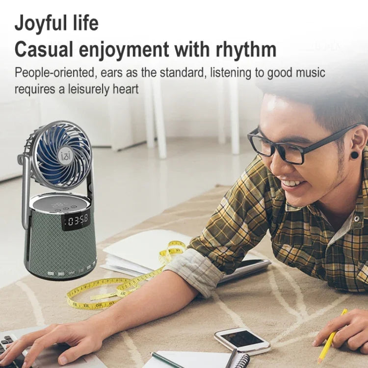 Haut-parleur double réveil Bluetooth sans fil SOAIY K8 avec petit ventilateur