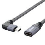 Câble d'extension de données USB-C / Type-C coudé 100W mâle à USB-C / Type-C femelle pleine fonction, 0,2 m, 0,5 m, 1 m, 1,5 m