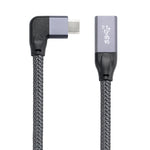 Câble d'extension de données USB-C / Type-C coudé 100W mâle à USB-C / Type-C femelle pleine fonction, 0,2 m, 0,5 m, 1 m, 1,5 m