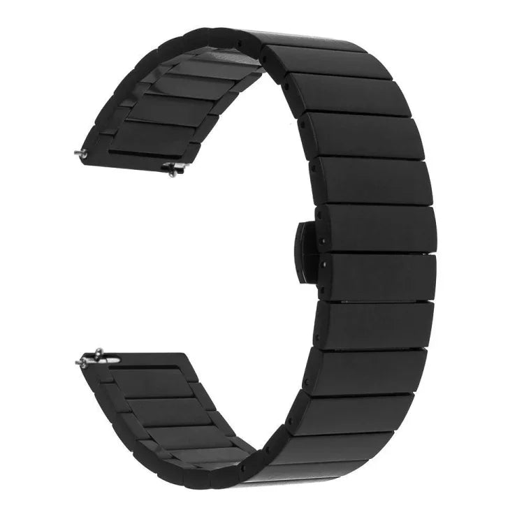 Bracelet de montre de remplacement en acier à boucle papillon à une perle pour montre intelligente Samsung, 18 mm, 20 mm, 22 mm