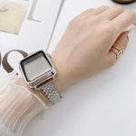 Bracelet de remplacement en métal Rhombus Full Diamond + boîtier pour Apple Watch Series, pour Apple Watch Series 6 / 5 / 4 / Watch SE 40mm, pour Apple Watch Series 6 / 5 / 4 / Watch SE 44mm, 3 & 2 & 1 42mm, 3 & 2 & 1 38mm