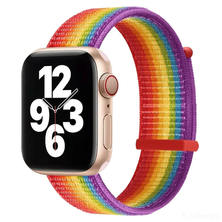 Bracelet de rechange double section auto-agrippant pour Apple Watch Series, 7 41mm / 6&SE&5&4 40mm / 3&2&1 38mm, 7 45mm / 6&SE&5&4 44mm / 3&2&1 42mm