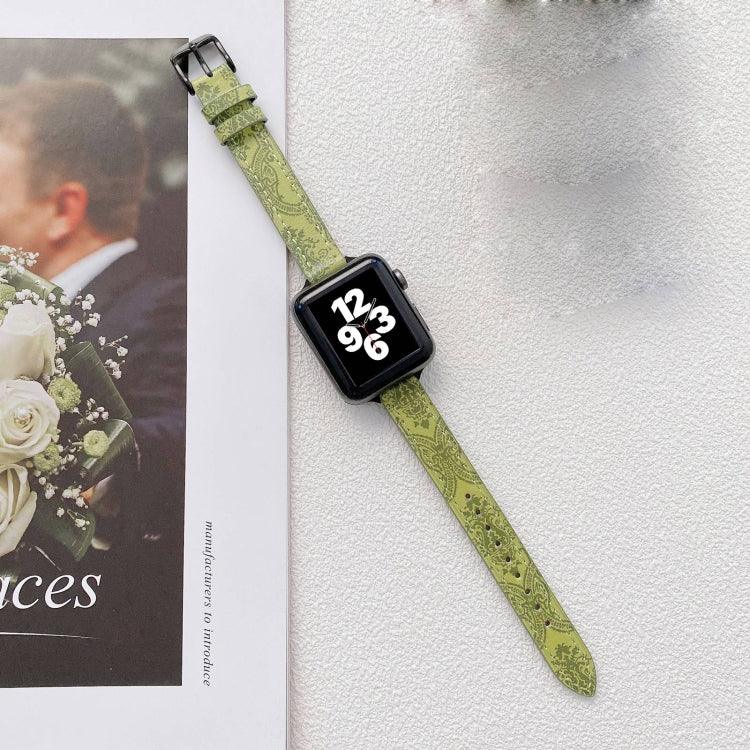 Petit bracelet de montre de rechange en cuir ethnique mince pour Apple Watch Series, 7 41mm / 6&SE&5&4 40mm / 3&2&1 38mm, 7 45mm / 6&SE&5&4 44mm / 3&2&1 42mm