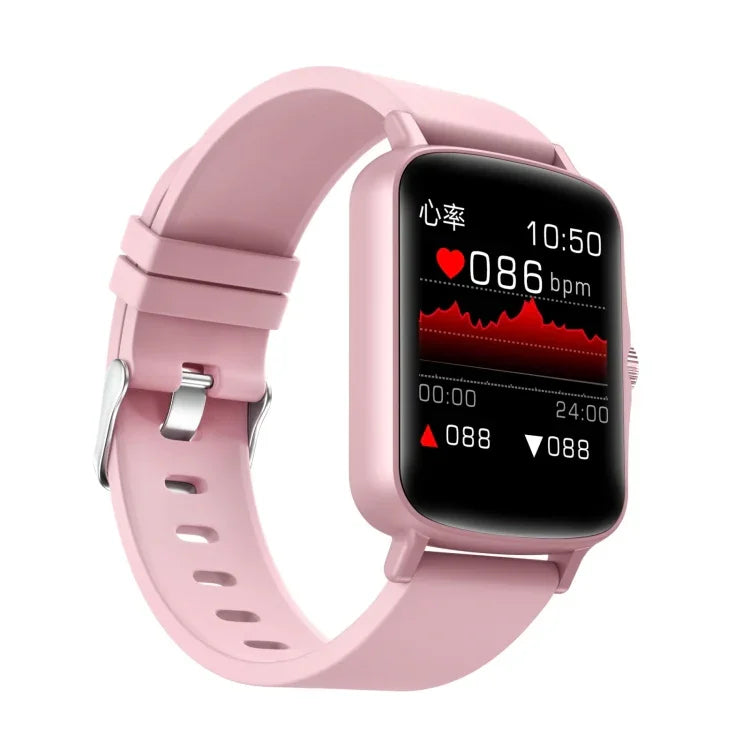 Montre connectée PTone avec écran tactile HD de 1,44 pouce, étanche IP67, prenant en charge le suivi du sommeil, de la fréquence cardiaque et de la pression artérielle.