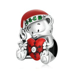 Perles Ours de Noël en Argent Sterling S925 Accessoires de Bracelet Collier DIY, SCC2035