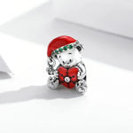 Perles Ours de Noël en Argent Sterling S925 Accessoires de Bracelet Collier DIY, SCC2035