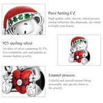 Perles Ours de Noël en Argent Sterling S925 Accessoires de Bracelet Collier DIY, SCC2035