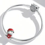 Perles Ours de Noël en Argent Sterling S925 Accessoires de Bracelet Collier DIY, SCC2035