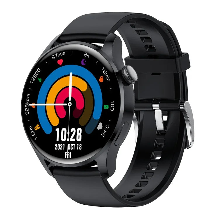 Montre connectée M103 avec écran couleur IPS de 1,35 pouce, étanche IP67, compatible avec le suivi du sommeil et de la fréquence cardiaque, les appels Bluetooth et la lecture de musique. Bracelet en silicone.