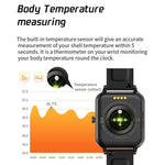 Montre connectée MX7 avec écran tactile IPS de 1,69 pouce, étanche IP68, compatible avec le suivi du sommeil, la surveillance de la fréquence cardiaque, les appels Bluetooth et la surveillance de la température corporelle.