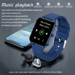 Montre connectée MX7 avec écran tactile IPS de 1,69 pouce, étanche IP68, compatible avec le suivi du sommeil, la surveillance de la fréquence cardiaque, les appels Bluetooth et la surveillance de la température corporelle.