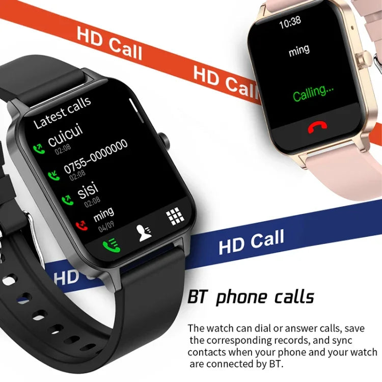 Montre connectée MX7 avec écran tactile IPS de 1,69 pouce, étanche IP68, compatible avec le suivi du sommeil, la surveillance de la fréquence cardiaque, les appels Bluetooth et la surveillance de la température corporelle.