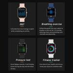 Montre connectée MX7 avec écran tactile IPS de 1,69 pouce, étanche IP68, compatible avec le suivi du sommeil, la surveillance de la fréquence cardiaque, les appels Bluetooth et la surveillance de la température corporelle.