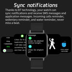 Montre connectée MX7 avec écran tactile IPS de 1,69 pouce, étanche IP68, compatible avec le suivi du sommeil, la surveillance de la fréquence cardiaque, les appels Bluetooth et la surveillance de la température corporelle.