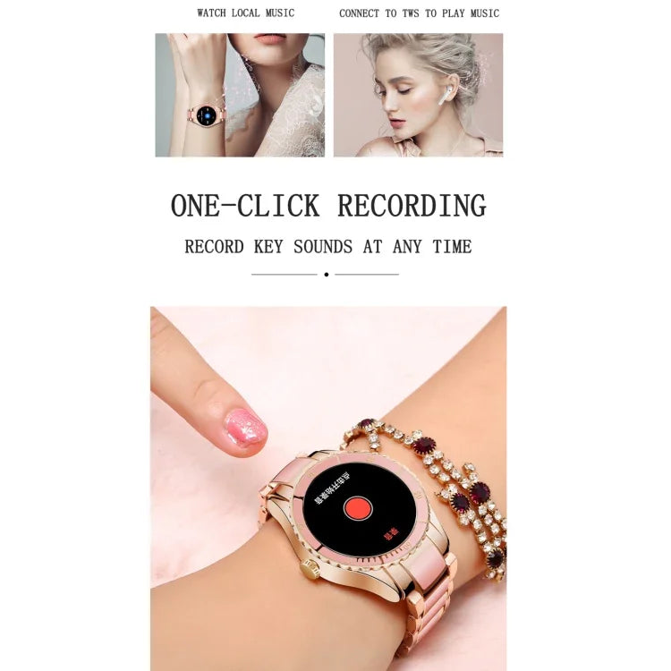 Bracelet connecté Z73 avec écran tactile de 1,09 pouce, compatible avec le suivi du sommeil, la surveillance de la fréquence cardiaque, la commande vocale et le rappel du cycle menstruel.