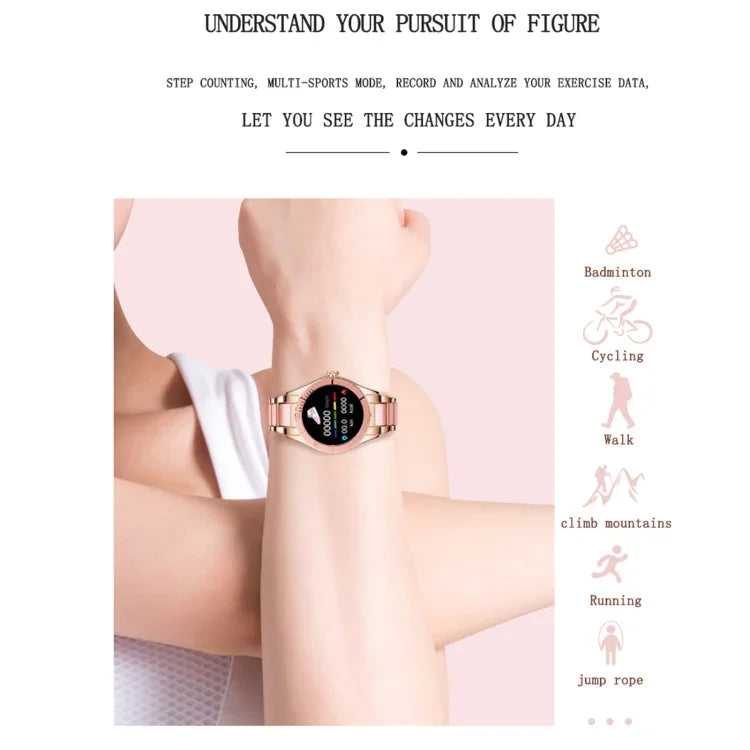 Bracelet connecté Z73 avec écran tactile de 1,09 pouce, compatible avec le suivi du sommeil, la surveillance de la fréquence cardiaque, la commande vocale et le rappel du cycle menstruel.