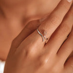 Bague ouverte femme Rose en argent sterling S925, Rose