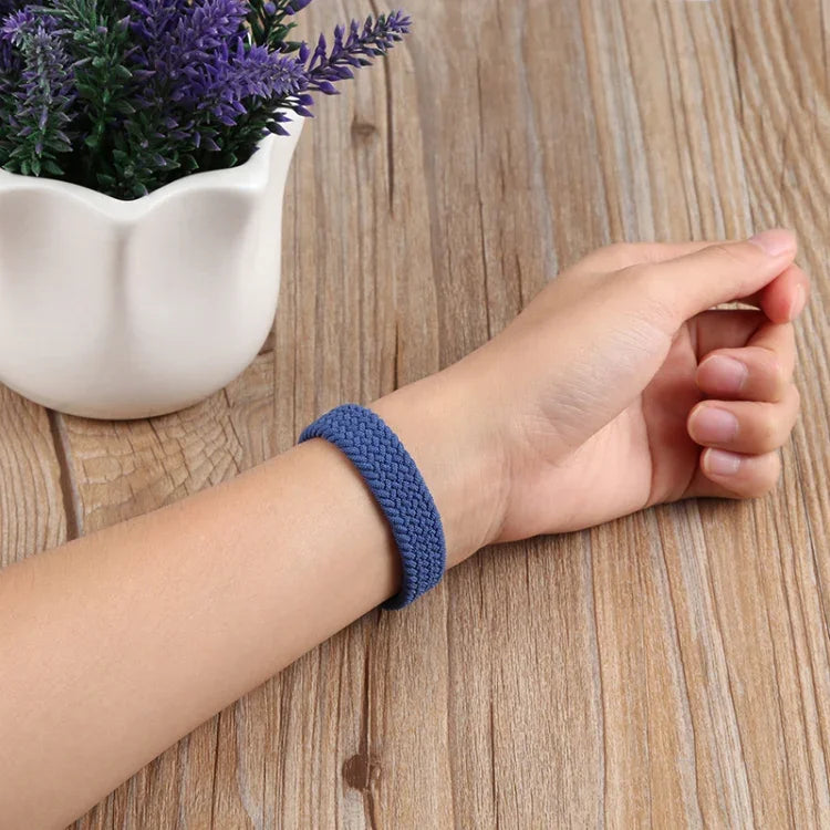 Bracelet de rechange en nylon tressé à boucle simple et taille fine pour Apple Watch Series, XS 130mm, XS 135mm, 7 41mm / 6&SE&5&4 40mm / 3&2&1 38mm