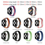 Bracelet de rechange en nylon tressé à boucle simple et taille fine pour Apple Watch Series, XS 130mm, XS 135mm, 7 41mm / 6&SE&5&4 40mm / 3&2&1 38mm